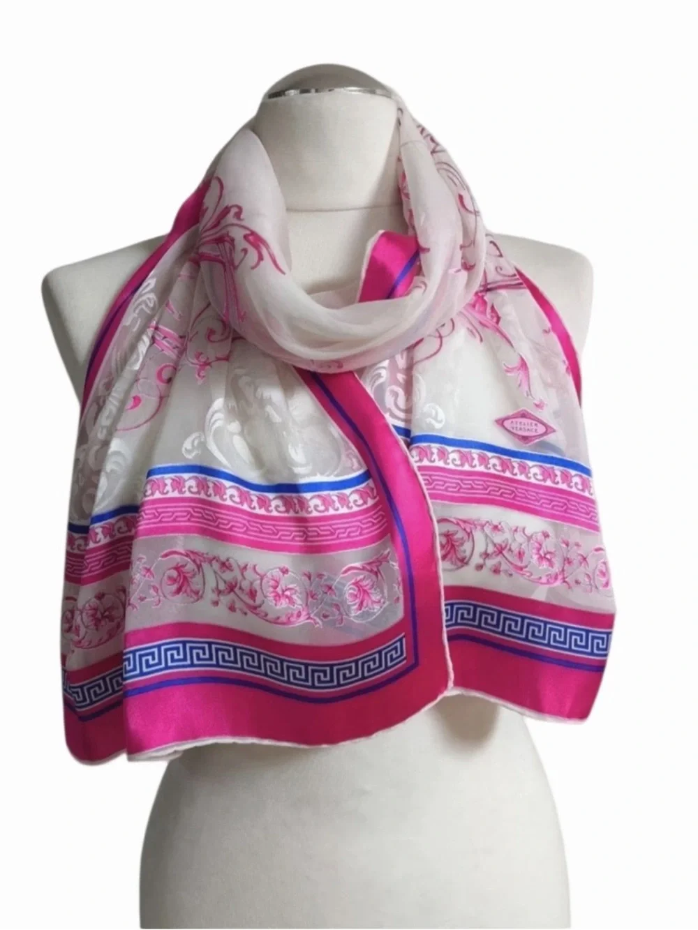 Pink Versace Silk Scarf / Shawl